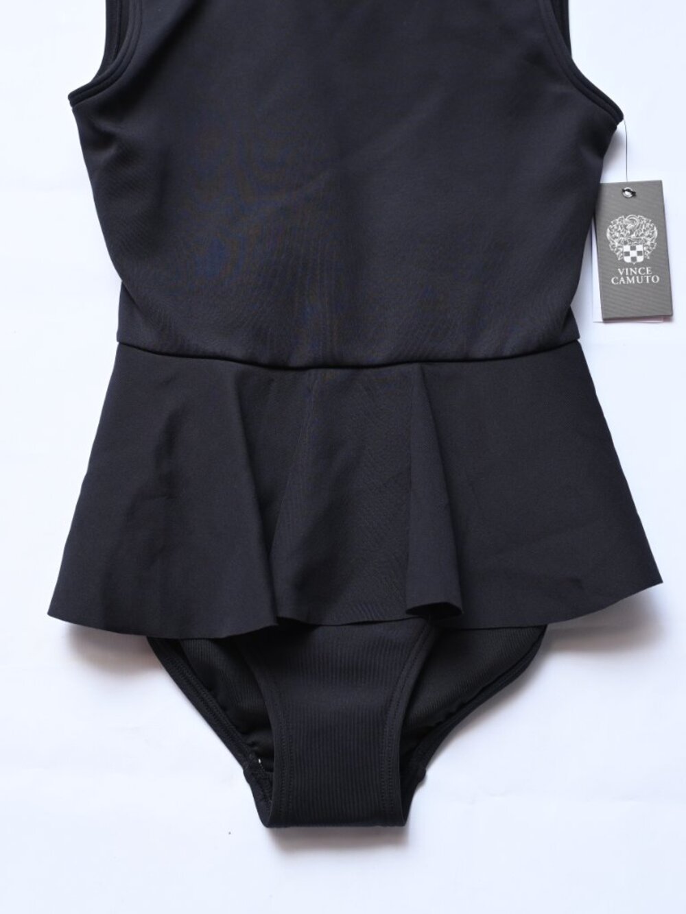 Vince Camuto Swimsuit Black High Neck Skirted One Piece Women's Size 8 NWTS - Picture 3 of 10